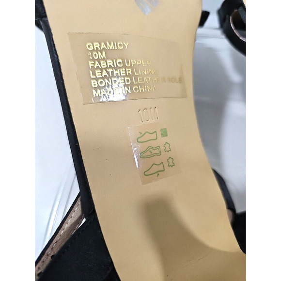 Steve Madden Gramicy Satin Bow Heels T-Strap Black Formal Size 10M FABRIC UPPER - Picture 7 of 9